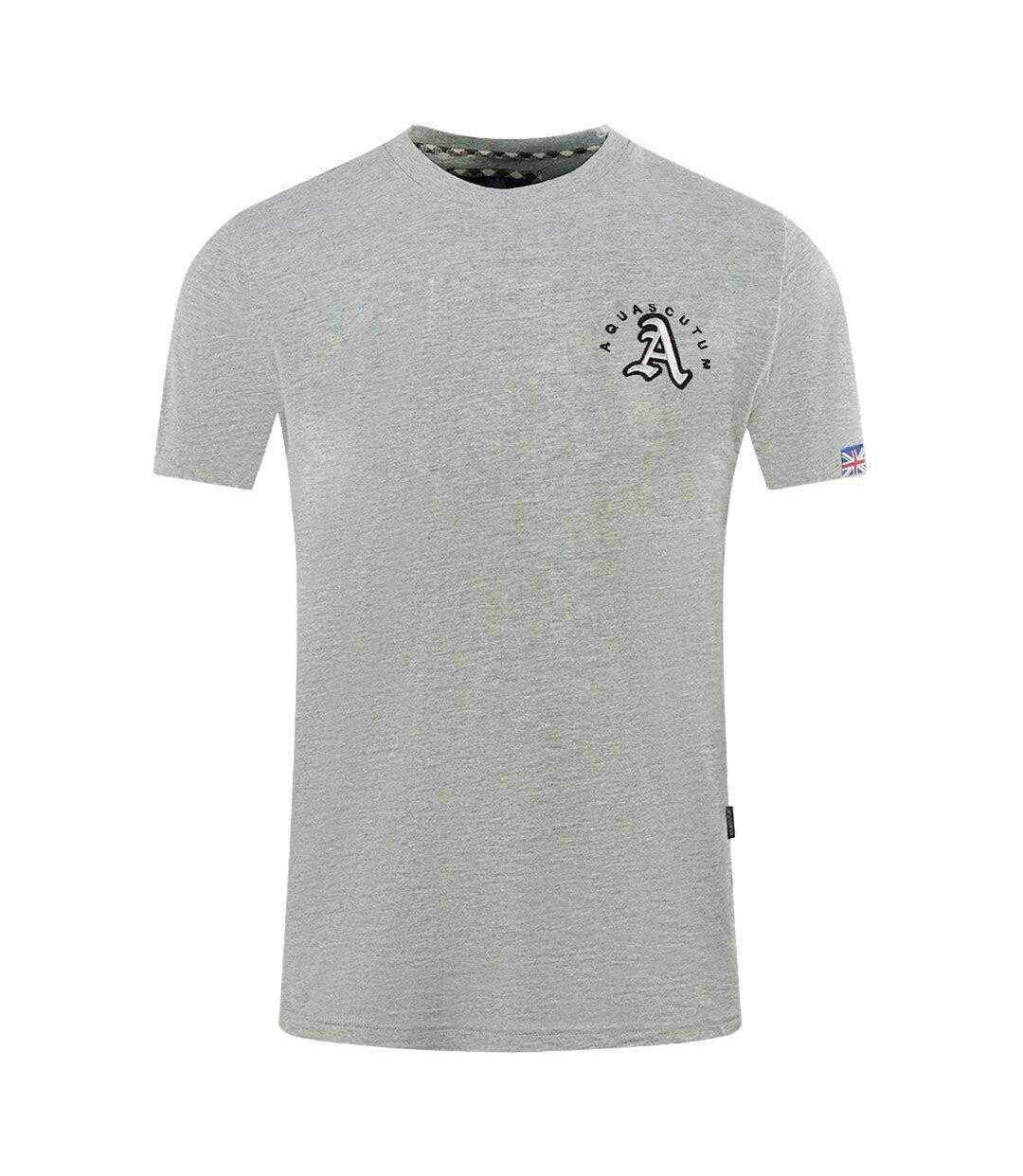 T-shirt Motif Brodé London Homme Gris Aquascutum-1