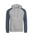 Mens Two Tone Hoodie Heather Grey Ink Tee Jays-1