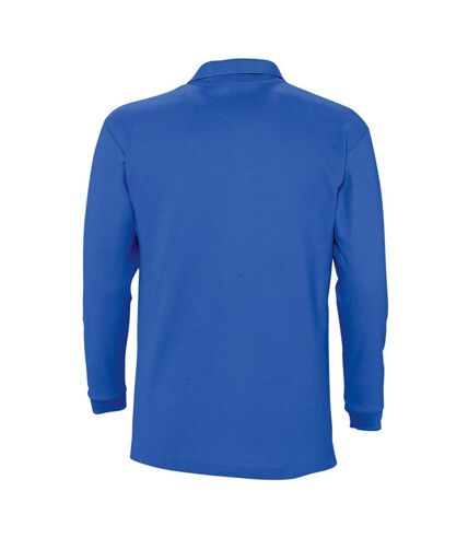SOLS Mens Winter II Long Sleeve Pique Cotton Polo Shirt (Royal Blue) - UTPC329