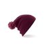 Adultes Bonnet Unisexe Snowstar Bordeaux Blanc Cassé Beechfield-1