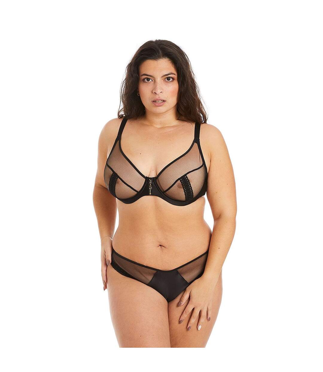 Soutien-gorge à armatures grand maintien noir Cats Eyes