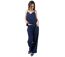 Pantalon uni SHERINE bleu marine Coton Du Monde-1