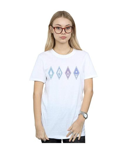 Disney - T-shirt FROZEN ELEMENTS SYMBOLS - Femme (Blanc) - UTBI24405