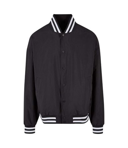 Unisex Adult Lightweight Oversized Varsity Jacket Black Build Your Brand