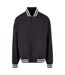 Unisex Adult Lightweight Oversized Varsity Jacket Black Build Your Brand-1