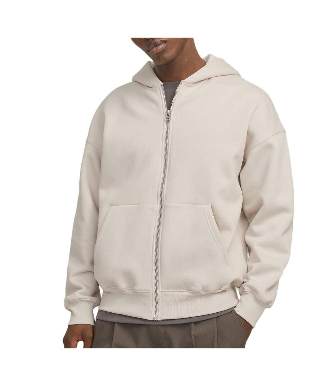 Sweat zippé beige homme jack & jones edge-1