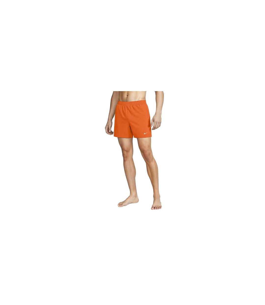 Mens Embroidered Logo Regular Swim Shorts Orange Nike-1