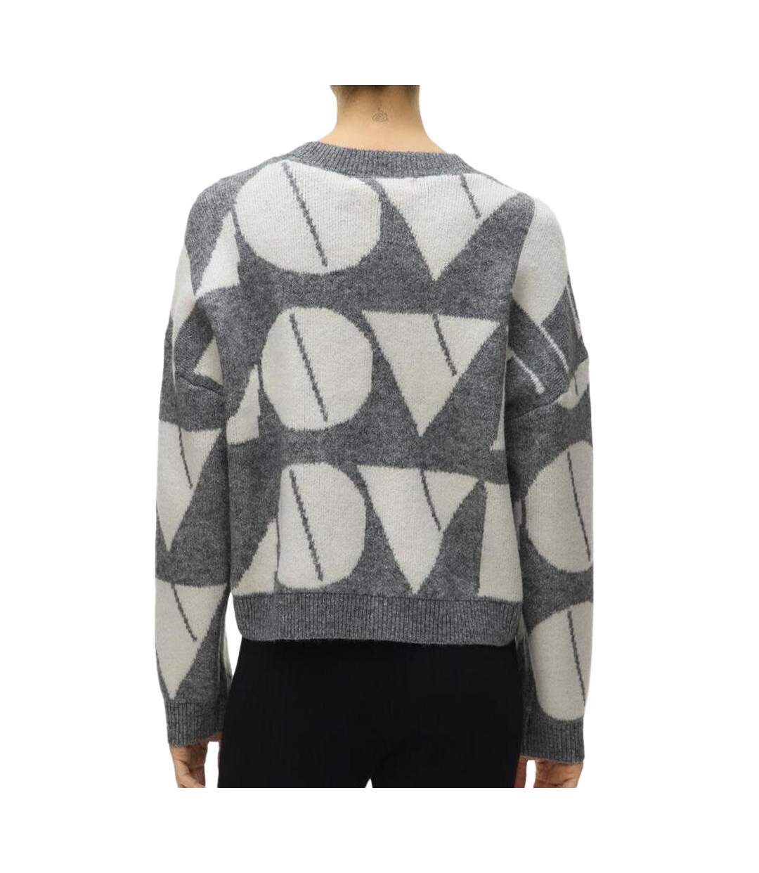 Pull blanc/gris femme vero moda love-2