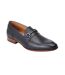 Mens Russo Buckle Leather Loafers Black Base London-1