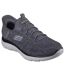 Mens Summits Key Pace Mesh Slip-in Flat Trainers Charcoal Skechers-1