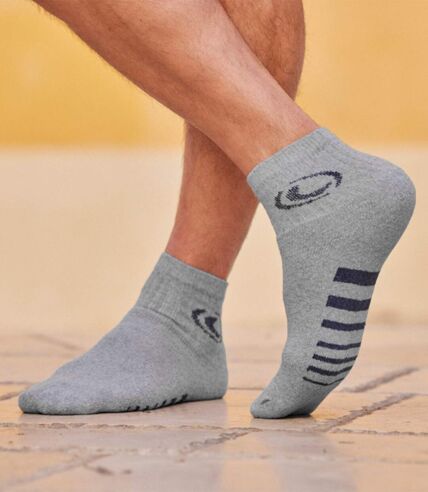 Pack of 4 Pairs of Men's Sports Socks - Navy Black Gray 
