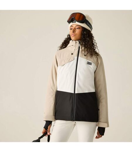 Blouson De Ski Décontracté Et Rembourré À Capuche Motif/style Blocs De Couleurs Femme Blanc Cassé Noir Dare 2B