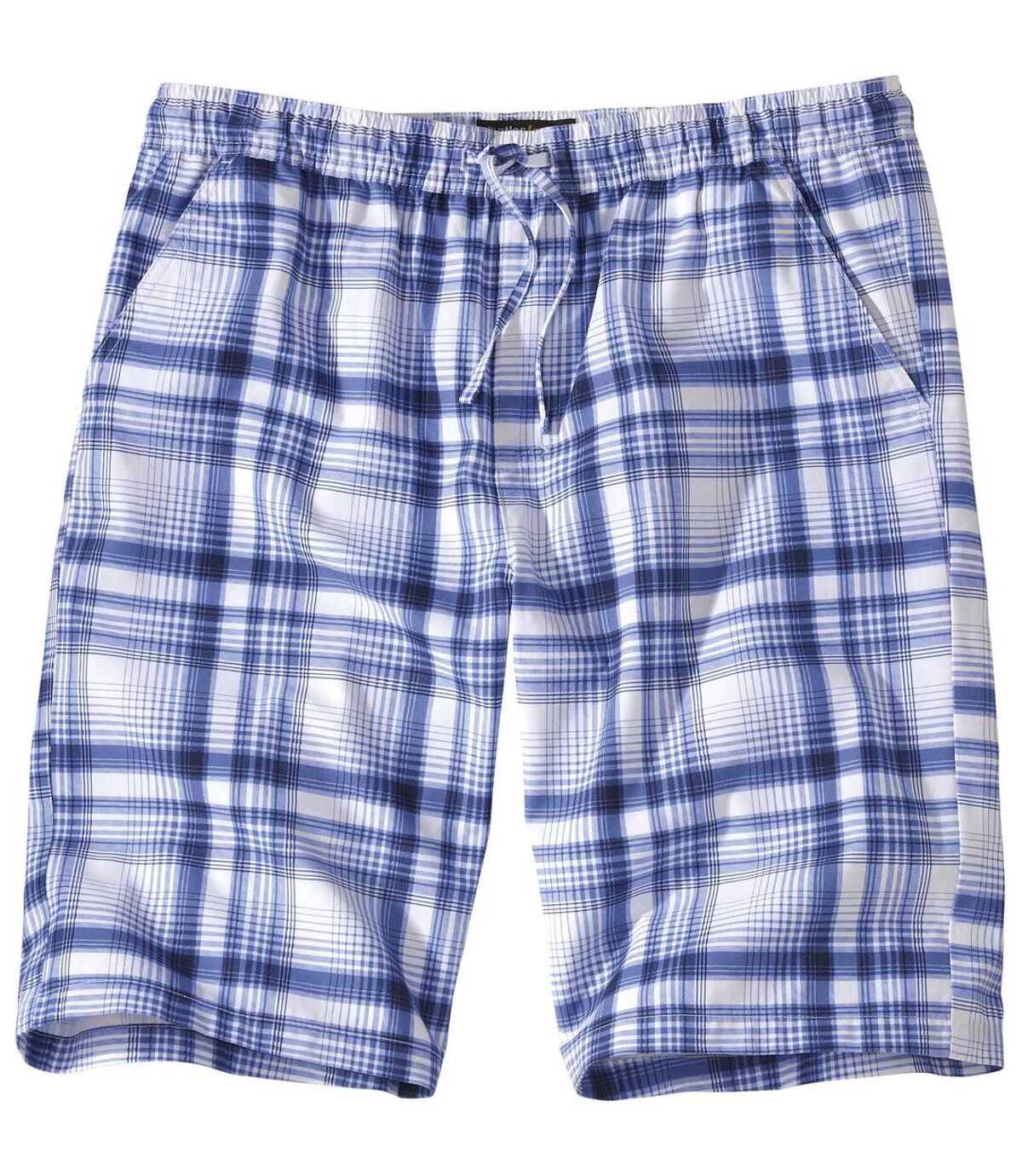 Men's Checked Shorts - White and Blue Atlas For Men