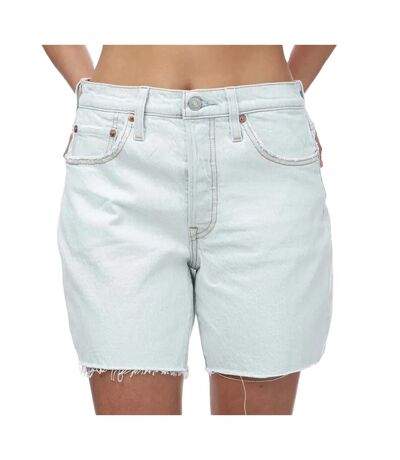 Womens/ladies 501 Mid Thigh Shorts Light Blue Levis