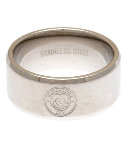 Manchester City FC Crest Band Ring (Silver) (S)
