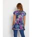 T-shirt long col V effet drapé-2