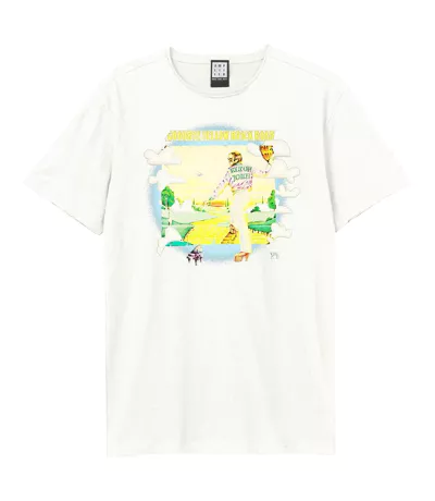 T-shirt Goodbye Yellow Brick Road Cover Adulte Vieux Blanc Amplified