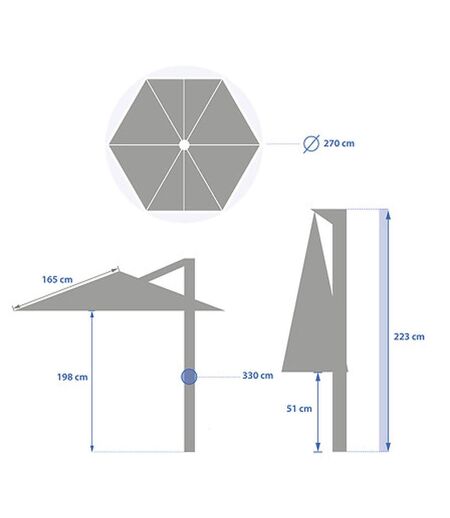 Parasol déporté rond NAULIA