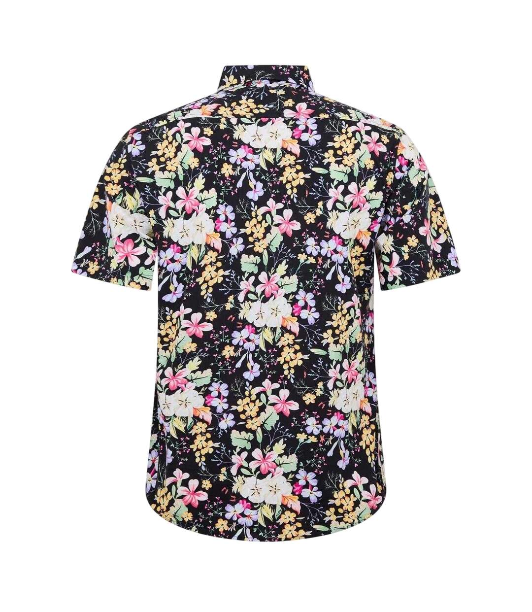Mens Floral Regular Shirt Black Multicoloured Replay-2