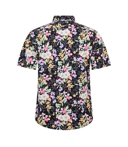 Mens Floral Regular Shirt Black Multicoloured Replay