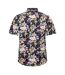 Mens Floral Regular Shirt Black Multicoloured Replay-2