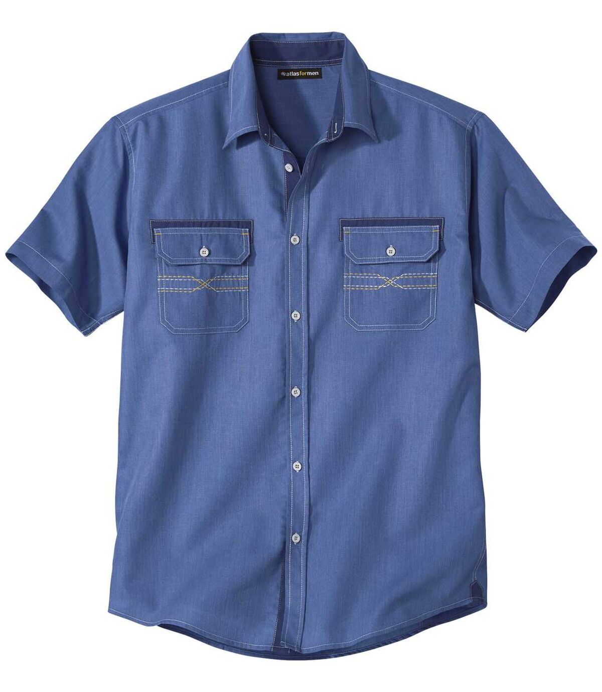 Men's Blue Patterned Shirt Atlas For Men