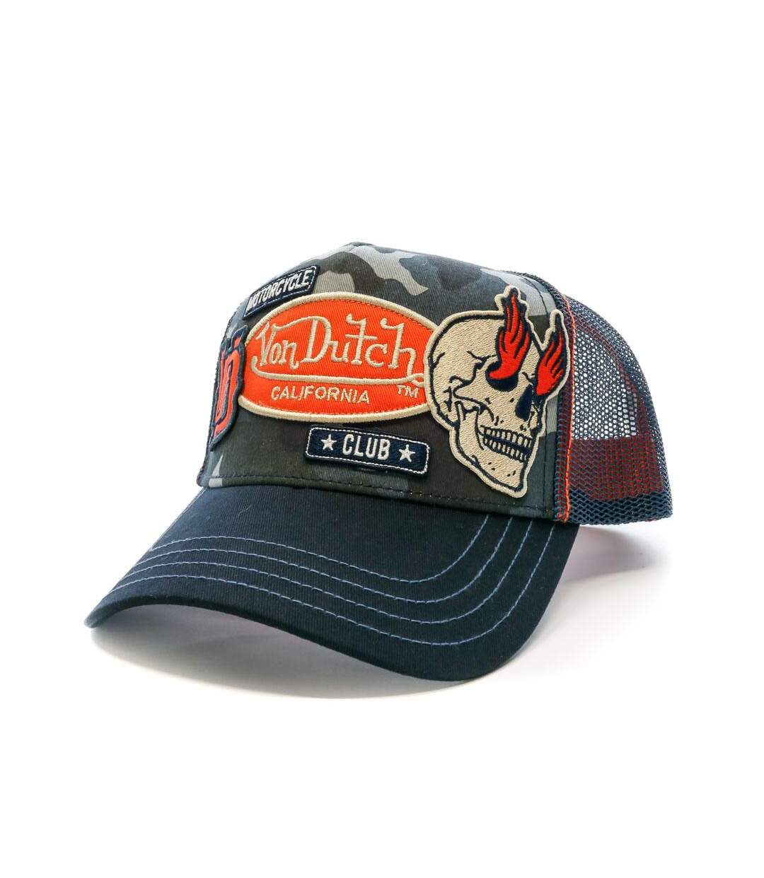 Casquette Marine/Rouge Homme Von Dutch Casquette PATCHES02 - Taille unique-1