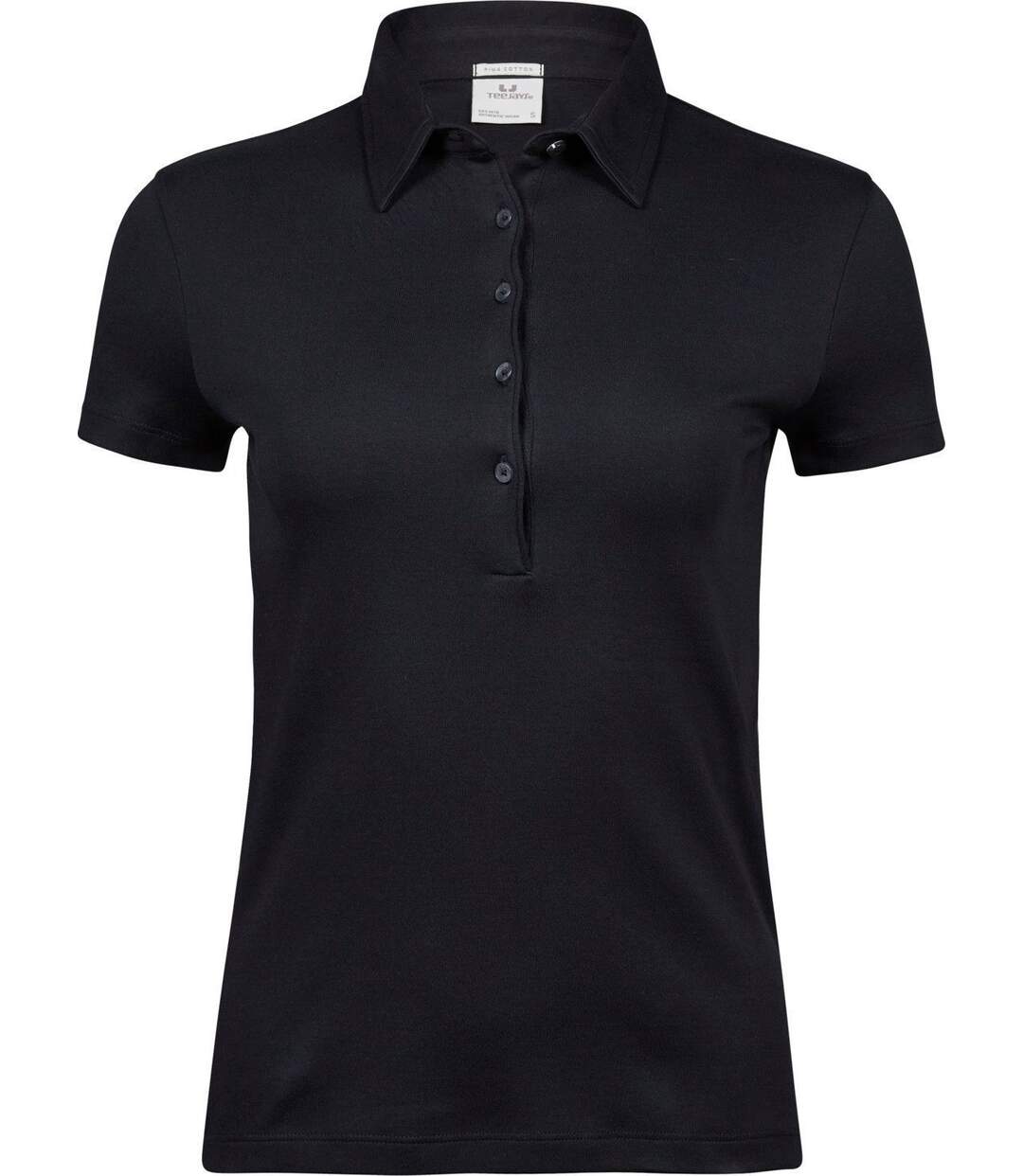 Polo femme premium coton pima - 1441 - noir - manches courtes-2