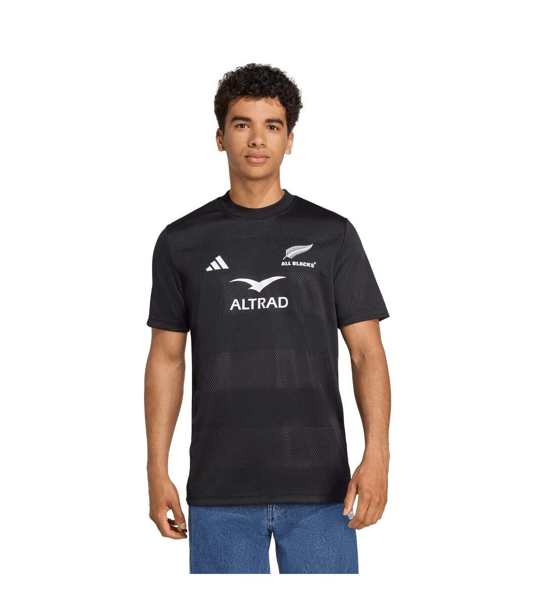 Mens New Zealand All Blacks Jersey All Black Adidas-3
