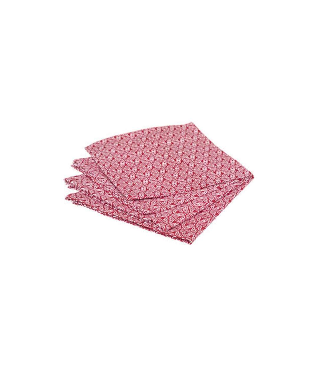 Lot de 4 Serviettes de Table Olia 40x40cm Rouge-1