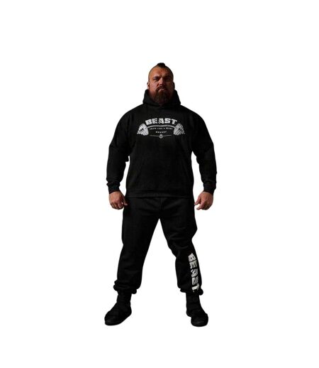 Mens Graphic Print Relaxed Fit Pullover Hoodie Black BEAST