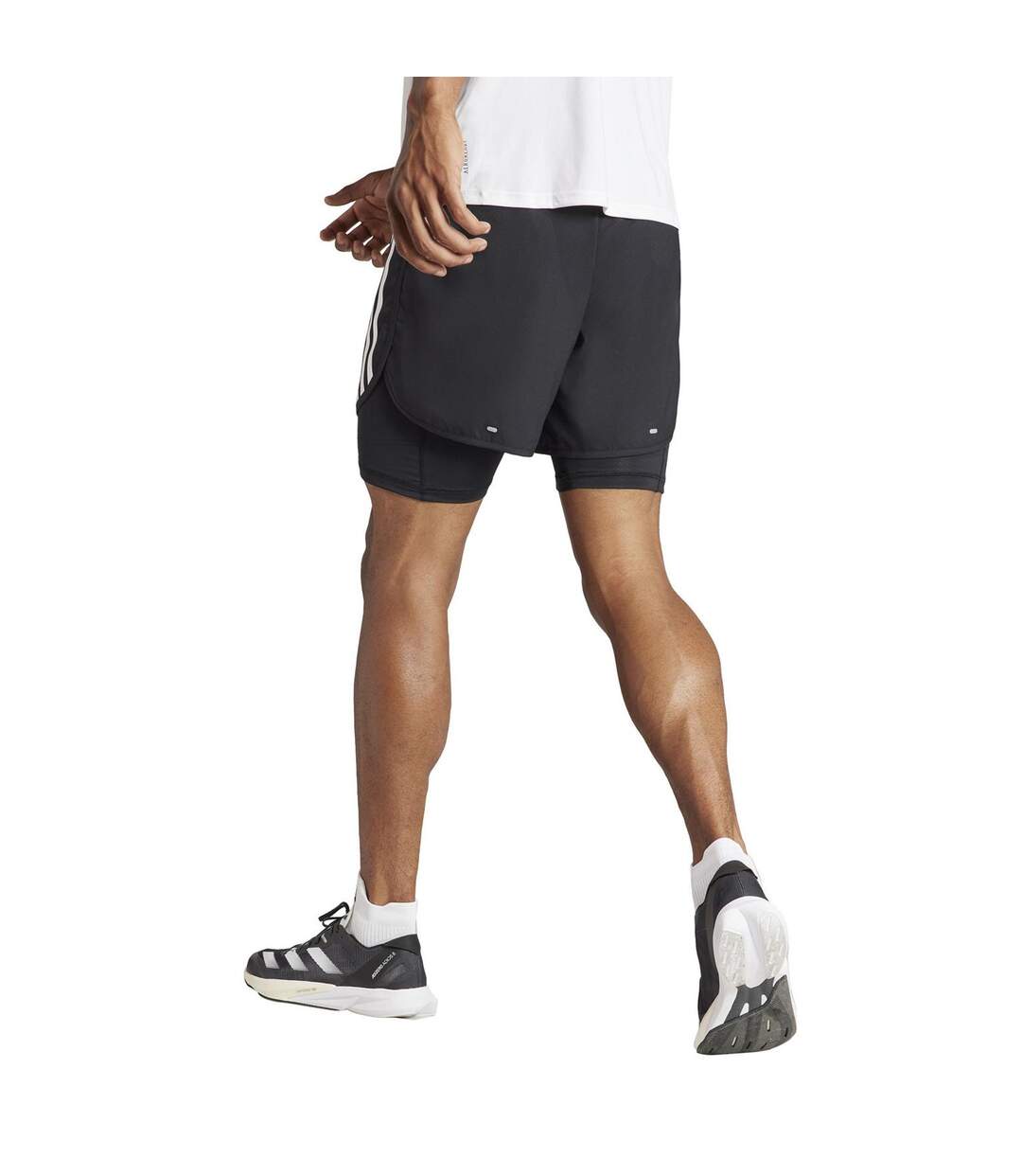 Mens Own The Run 3 Stripes 2 In 1 Running Shorts Black Adidas-3