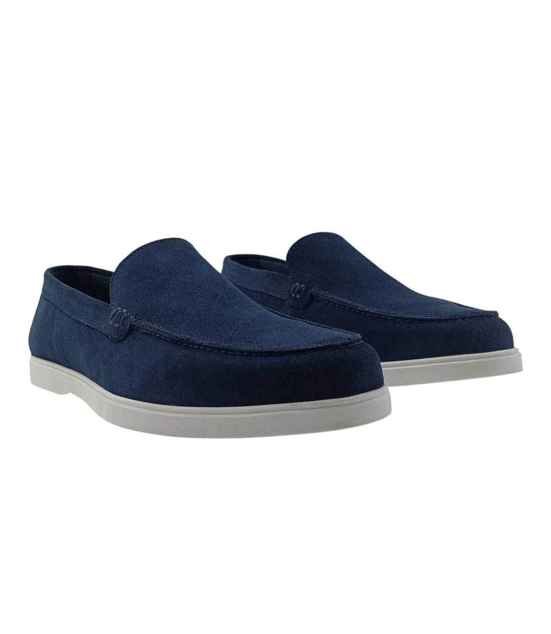Mens Leather Slip-on Moccasins Navy Jack Wills-1