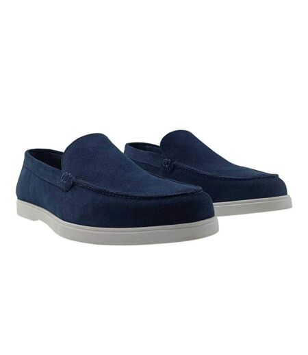 Mens Leather Slip-on Moccasins Navy Jack Wills