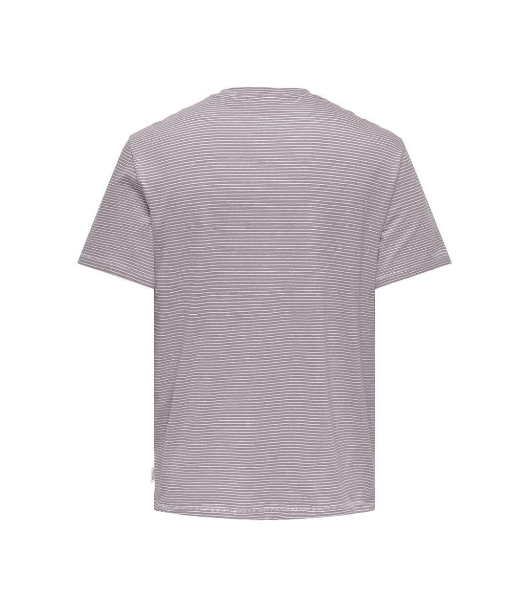 T-shirt mauve homme only & sons onsbale-2