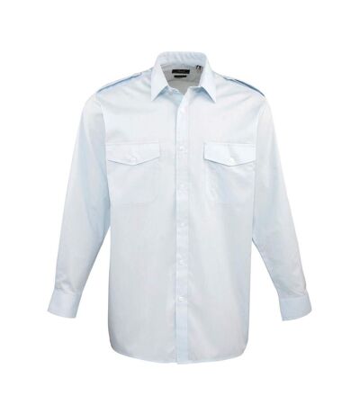 Premier Mens Long-Sleeved Pilot Shirt (Light Blue)