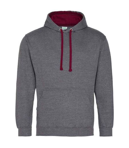 Sweat à capuche varsity femme charbon / bordeaux Awdis Awdis