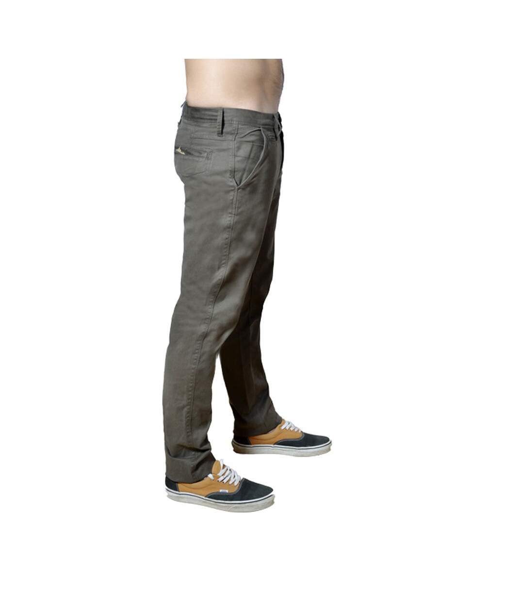 Pantalon homme fit aspect chino de couleur taupe-2