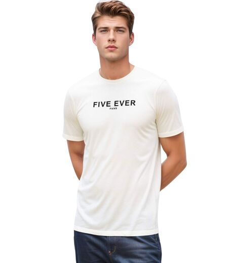 T-Shirt Blanc Homme à  Manches Courtes - Col Rond et Design élégant