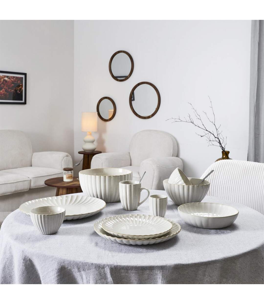 Assiette de Présentation Vlora 32cm Beige-5
