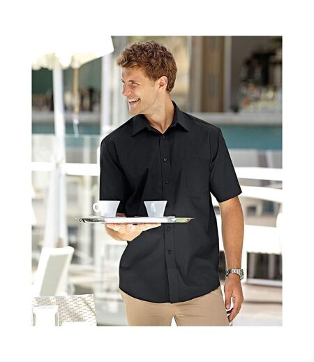 Russell Collection Mens Short Sleeve Ultimate Non-Iron Shirt (Black)