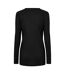 Womens/ladies Crew Neck Slim Long-sleeved Blouse Black Mamalicious-2