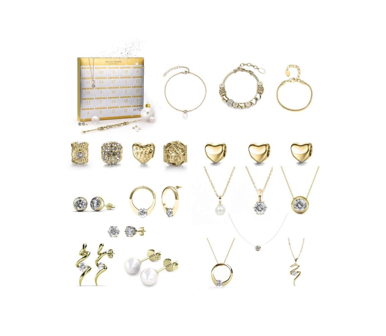 Calendrier de l'avent 13 bijoux et 11 perles - Cristal d'Autriche-2