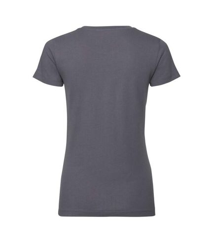 Womens/ladies short-sleeved t-shirt convoy gray Russell