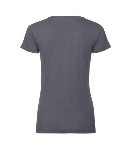 Womens/ladies organic short-sleeved t-shirt convoy grey Russell