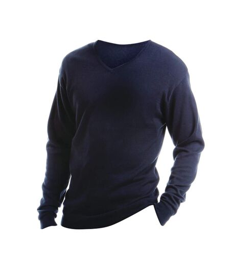 Arundel Pull À Col En V Homme Bleu Marine Kustom Kit