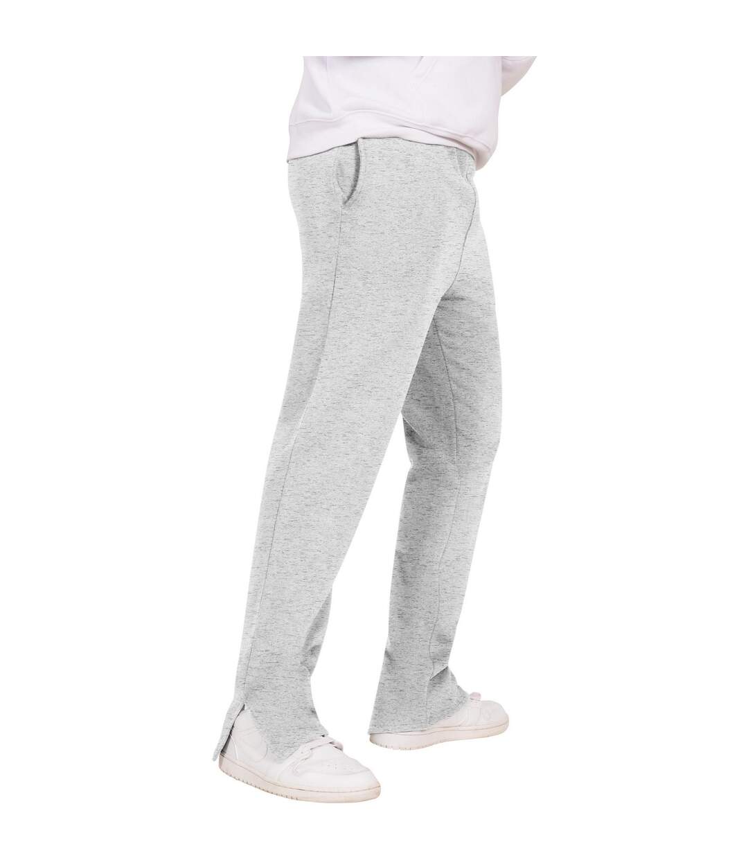 Mens Blended Core Split Hem Tall Jogging Bottoms Heather Grey Casual Classics-1