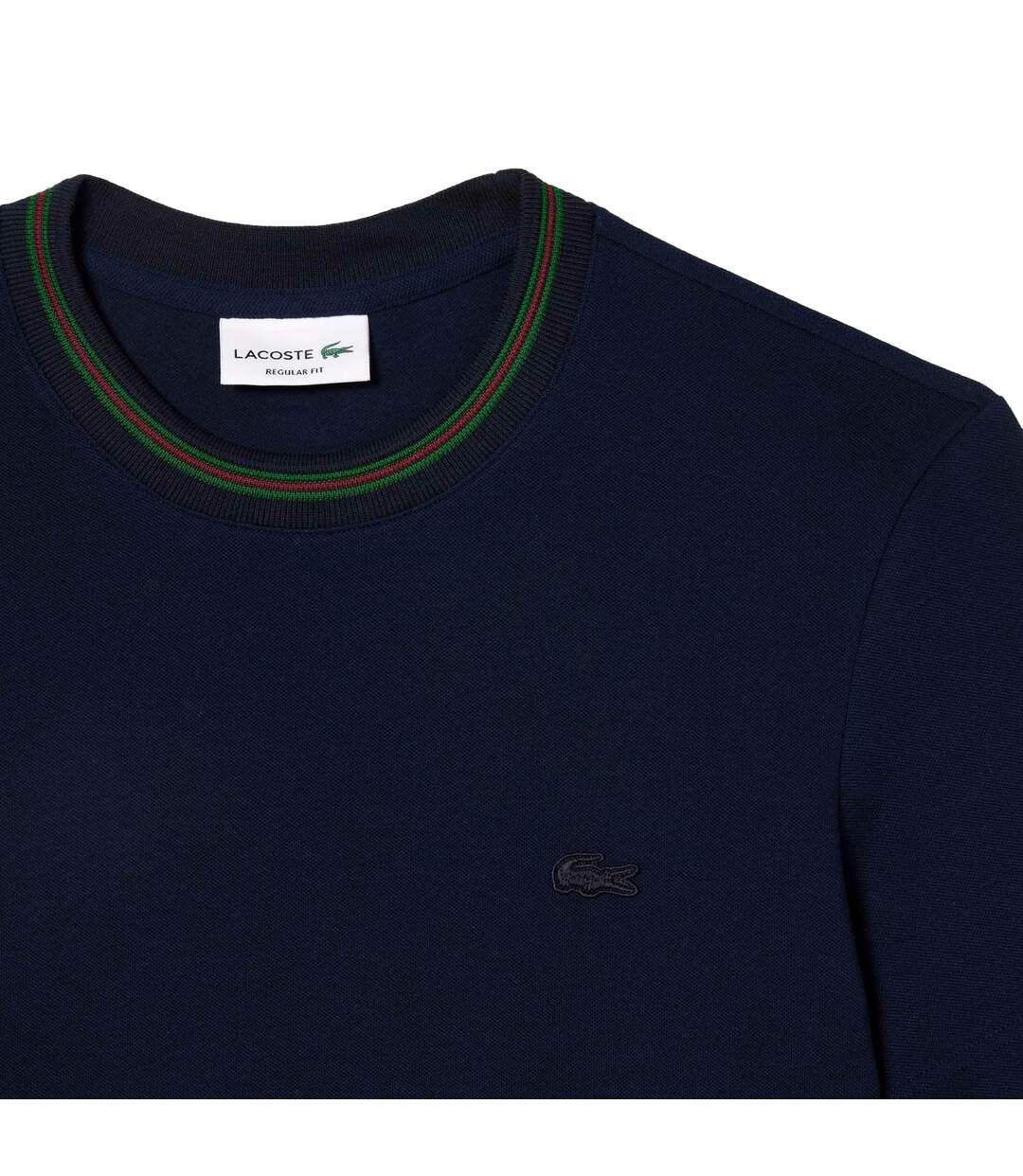 Mens Stripe Pique Stretch T-shirt Blue Lacoste-4