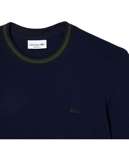 Mens Stripe Pique Stretch T-shirt Blue Lacoste