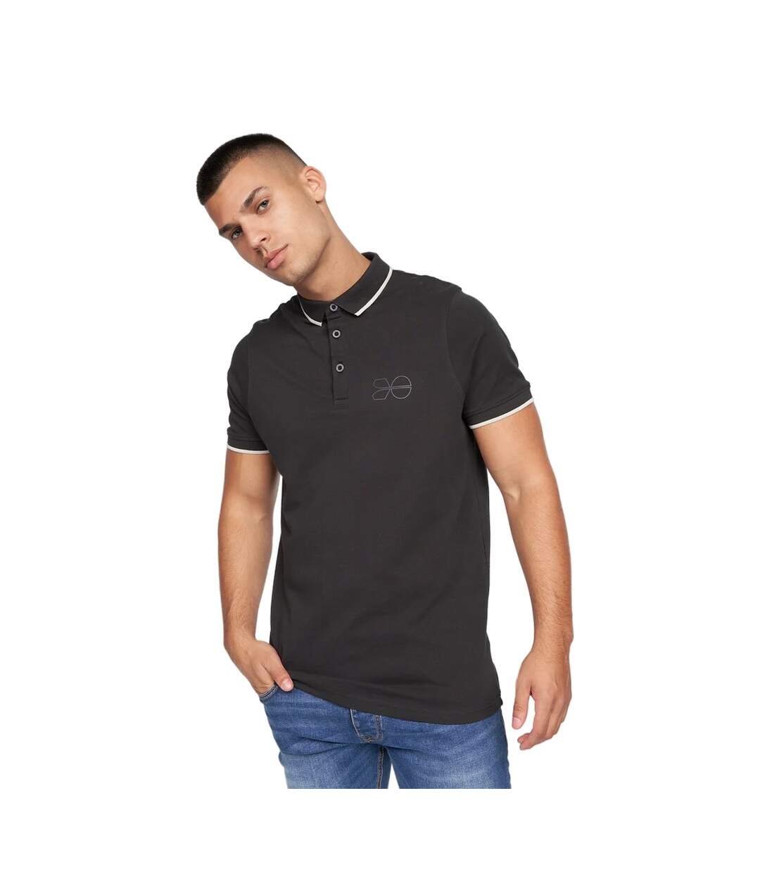Crosshatch Mens Padro Polo Shirt (Black)